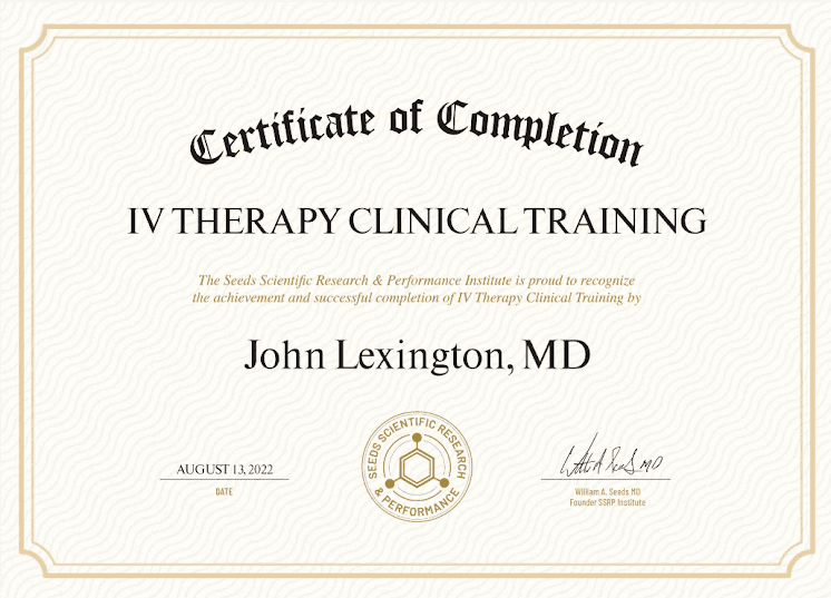 IV Therapy Certification Seeds Scientific Research Performance